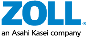 Blaues ZOLL-Logo mit dem Zusatz „an Asahi Kasei company“ in grau.